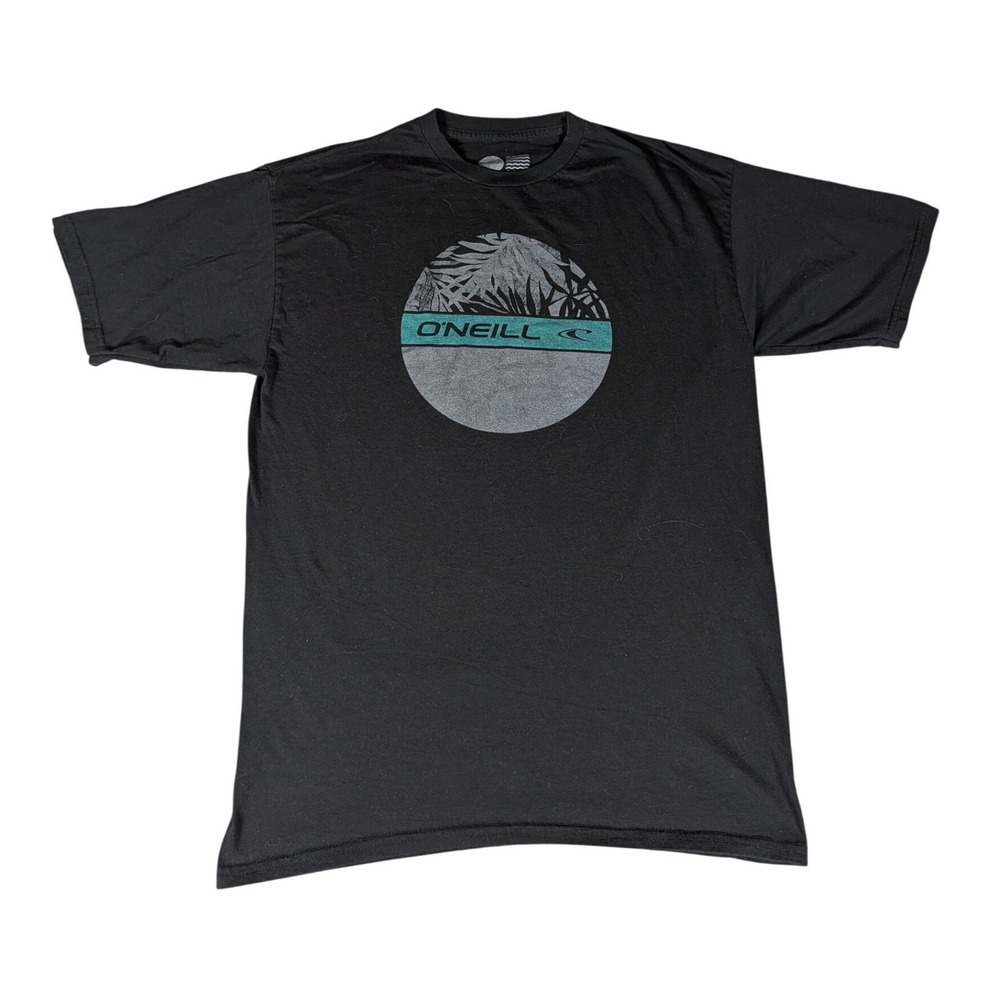 O'Neill Graphic T-Shirt Mens Large Black Palm Circle Modern Fit Excellent